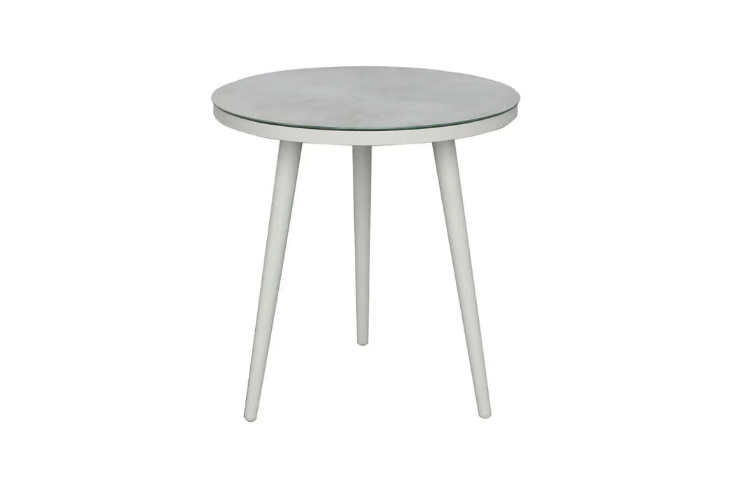 Bramblecrest Sofia Round Bistro Set in Green Stacking Armchairs