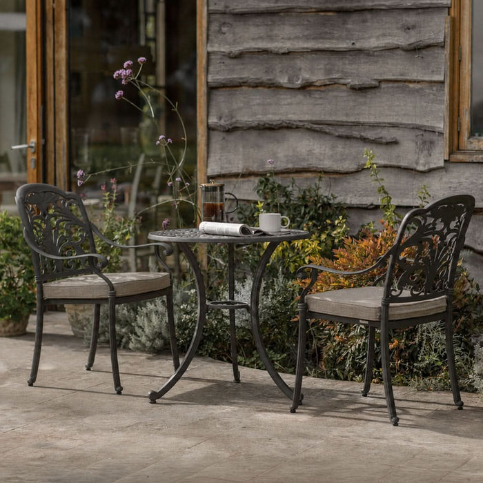 Bramblecrest Venice 2 Seater Aluminium Garden Furniture Bistro Set