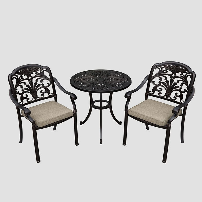 Bramblecrest Venice 2 Seater Aluminium Garden Furniture Bistro Set