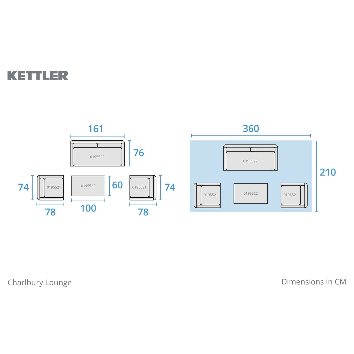 Kettler Charlbury Signature Sofa & Coffee Table(ex-display)