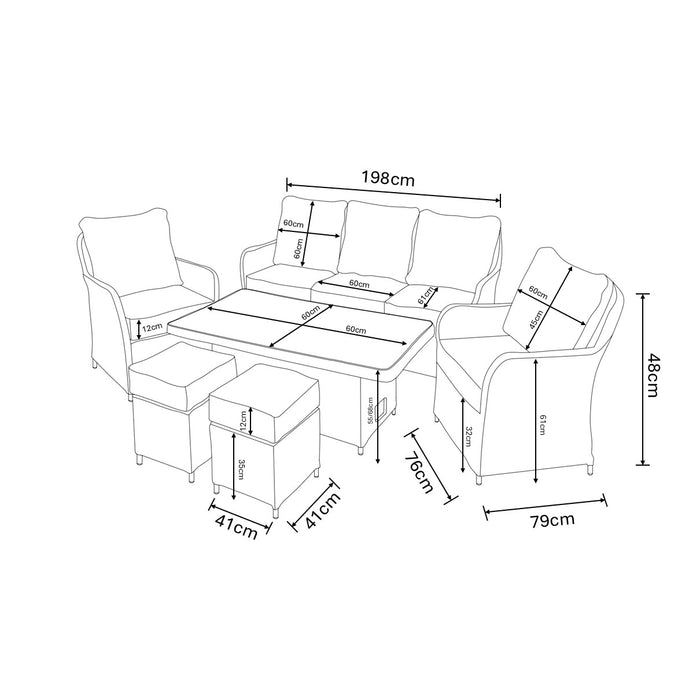 Hartman Eton 3 Seat Casual Lounge Set in Beech