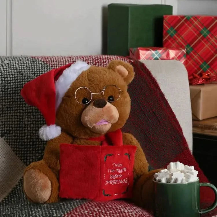 Festive 26cm Bo Animated Telling Story Bear With Book