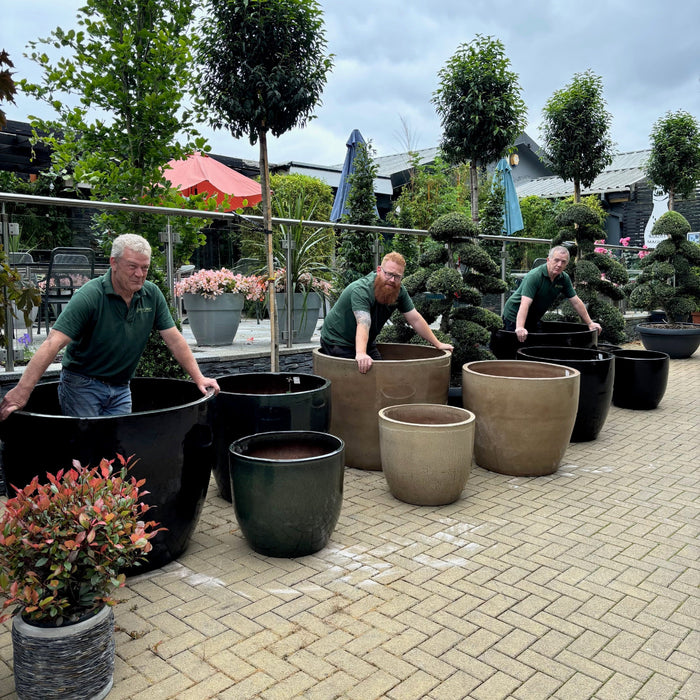 xxl planter pot Hercules Glazed Garden Planters L, XL and XXL in BLACK
