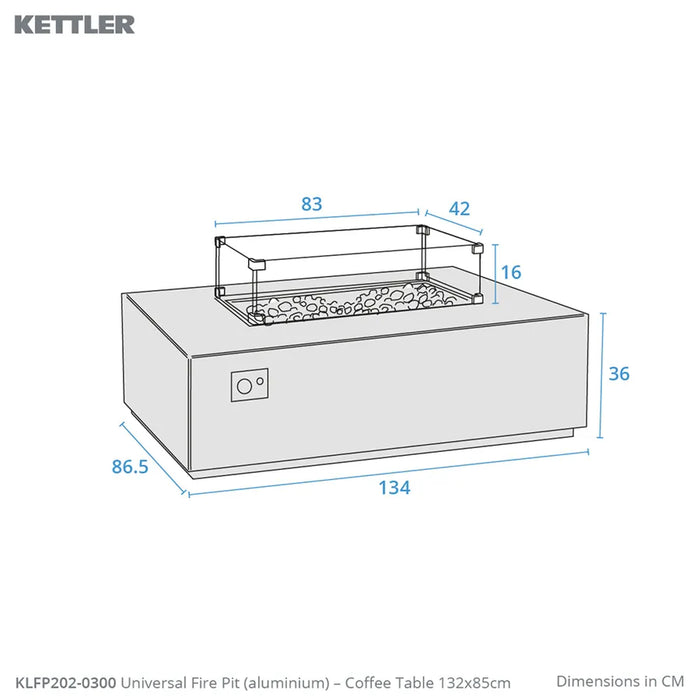 Kalos Universal Fire Pit Coffee Table 132x85cm