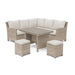 Kettler Garden Furniture Kettler Palma Mini Rattan Corner Set, Oak Slat Table Top in Oyster