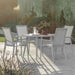 Bramblecrest Sofia Round Table with 4 Armchairs, Parasol & Base Set - Grey