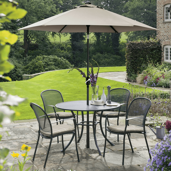 Caredo 4 Seat Garden Dining Complete Set inc parasol cushions