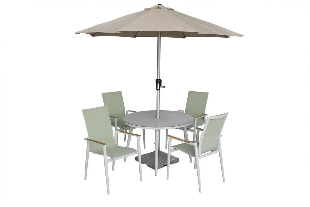 Bramblecrest Sofia 4 Seater Complete Dining Set in Green