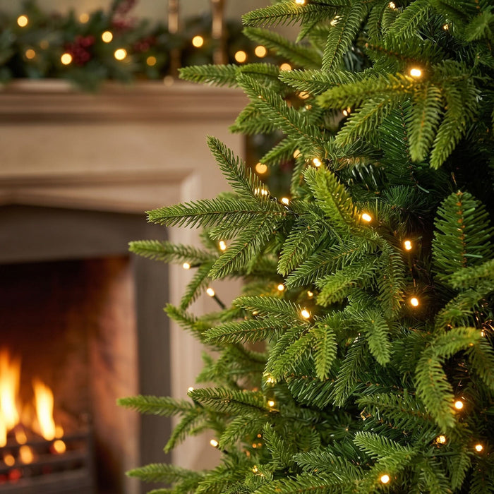 Bosk North Ridge Fir 7.5ft Pre-Lit Christmas Tree – 500 Warm White 5mm LEDs, 8 Function Soft Touch Tips
