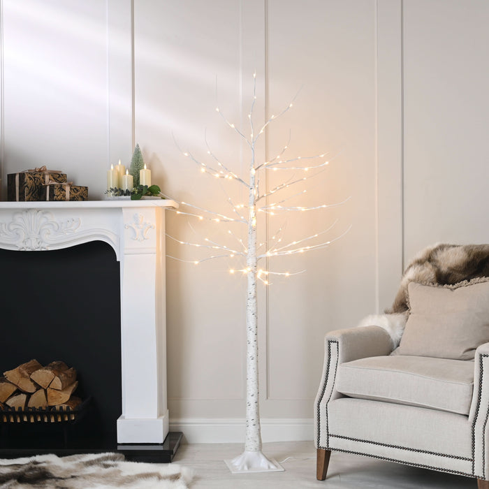 Festive Lit Silver Birch Tree - Two Sizes
