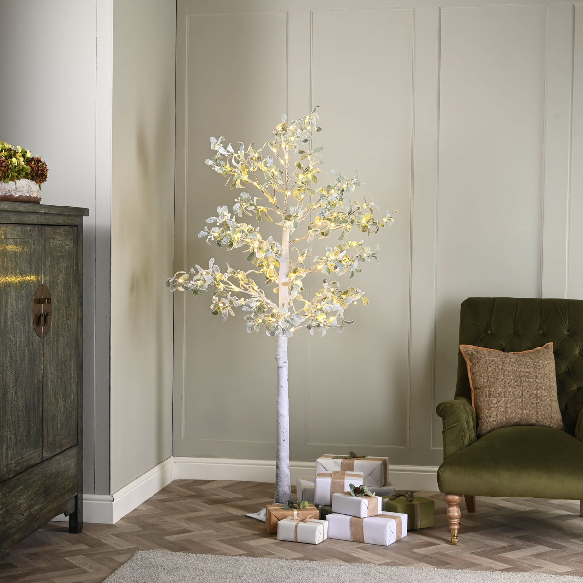 Festive Lit Mistletoe Tree - Three Sizes