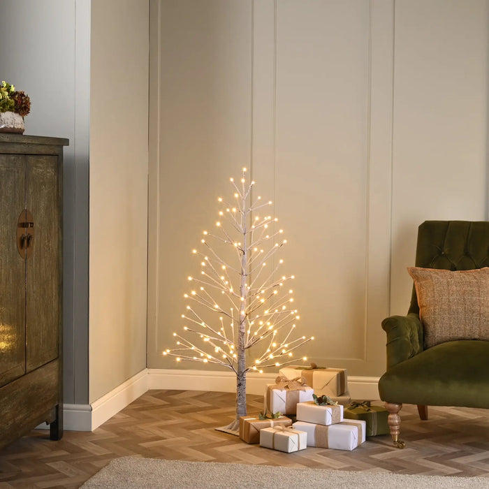 Festive Lit Snowy Christmas Twig Tree - Three sizes
