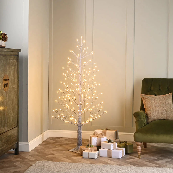 Festive Lit Snowy Christmas Twig Tree - Three sizes