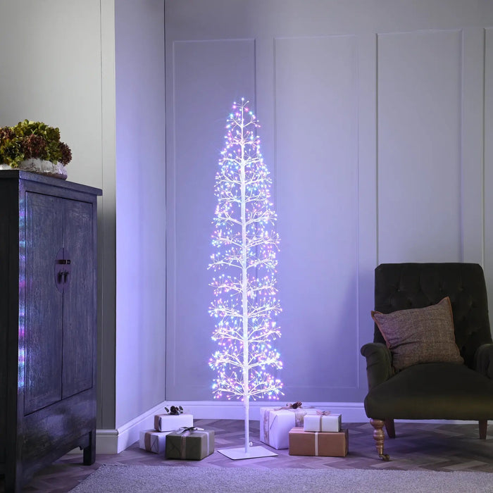 Festive Slim White Twilight Microdot Starburst Tree - Five Sizes