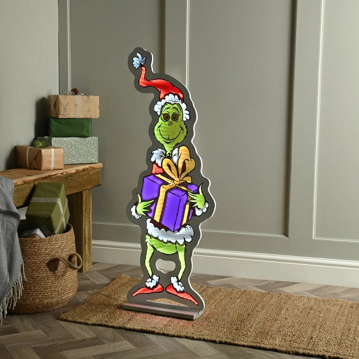 Festive Infinity Grinch with Present - Three Sizes