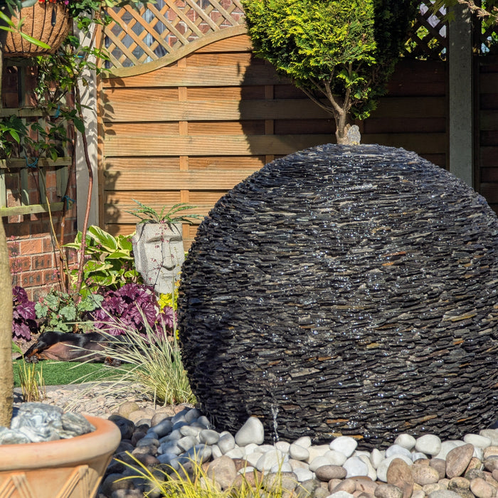 Slate Ball Water Feature with Complete Kit (Sizes 400mm up to 900mm)