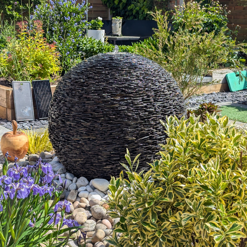 Slate Ball Water Feature with Complete Kit (Sizes 300mm, 400mm, 500mm, 700mm up to 900mm)