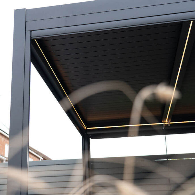 Norfolk Leisure Royce Cube 6m x 3.6m Aluminium Pergola with Solar LED Lights