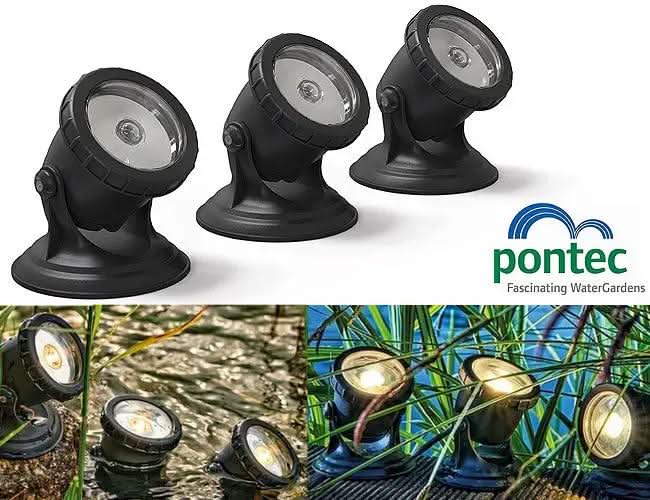 Pontec PondoStar LED Warm Pond Lights Set of 3