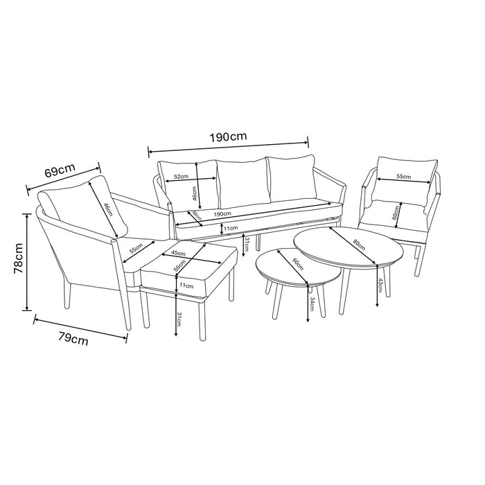 Hartman Portico 3 Seat Lounge Set