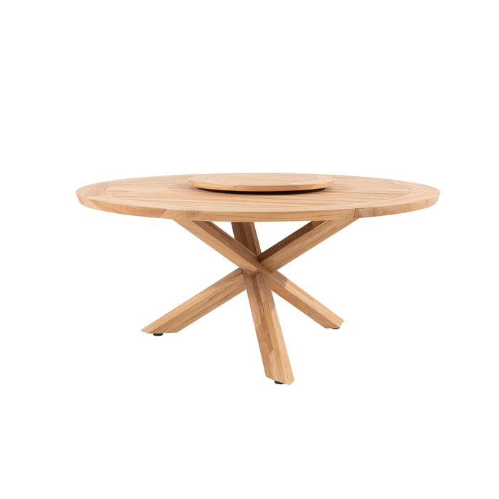 Prado 6 Seat Dining Set with lazy susan & Barista Stacking Chairs (Display Model)