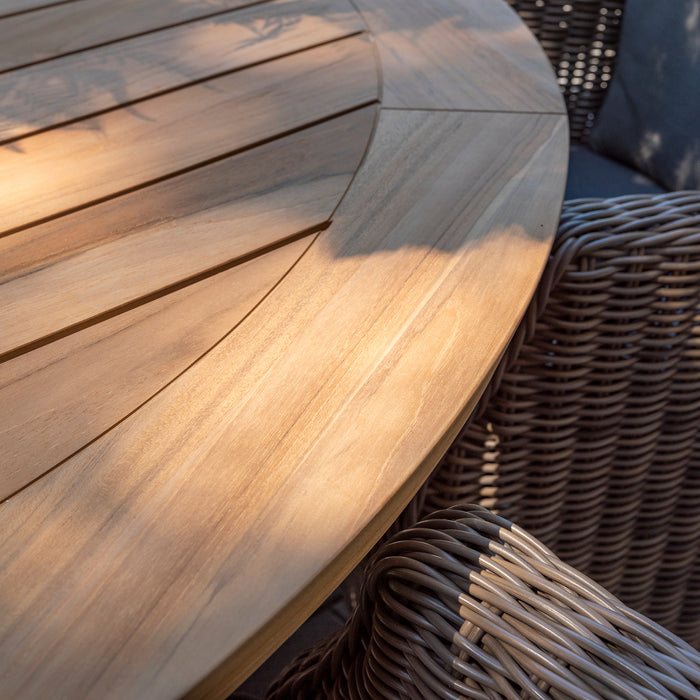 Prado 6 Seat Dining Set with lazy susan & Barista Stacking Chairs (Display Model)