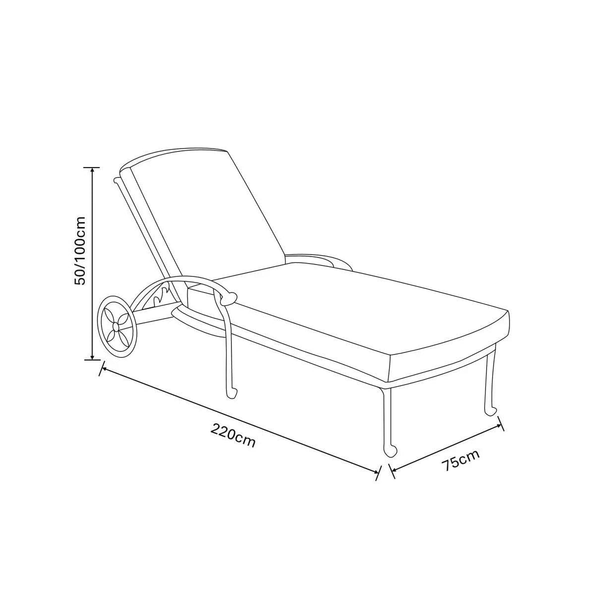 Hartman Capri Lounger in Antique Grey