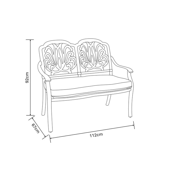Hartman Amalfi High Back Bench in Bronze