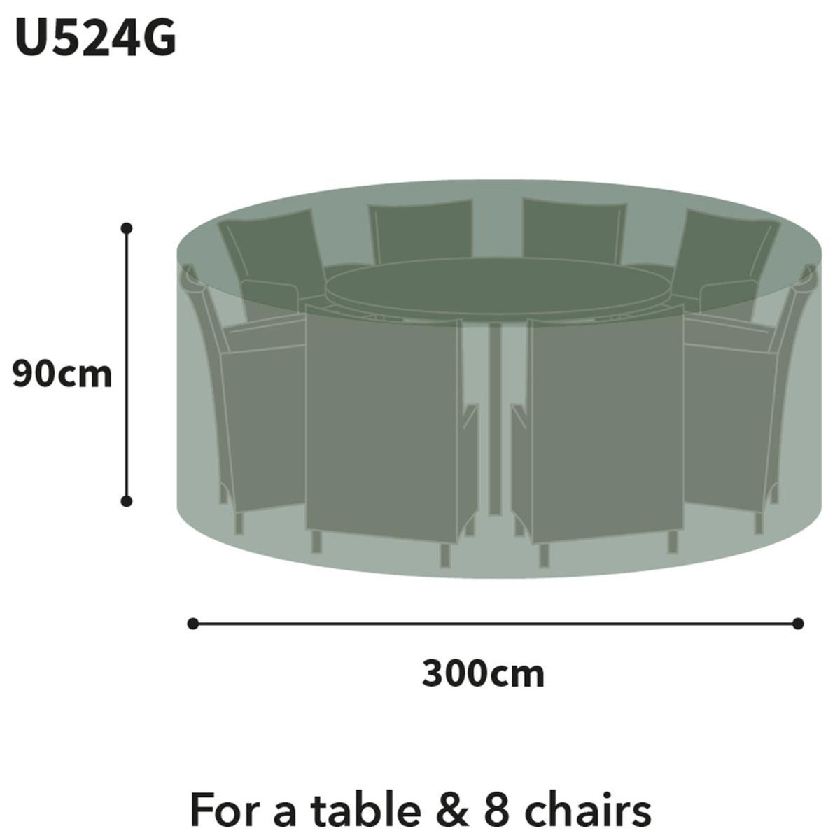 Bosmere Ultimate Protector Circular Patio Set Cover 8 Seat XL in Charcoal (300cm dia)