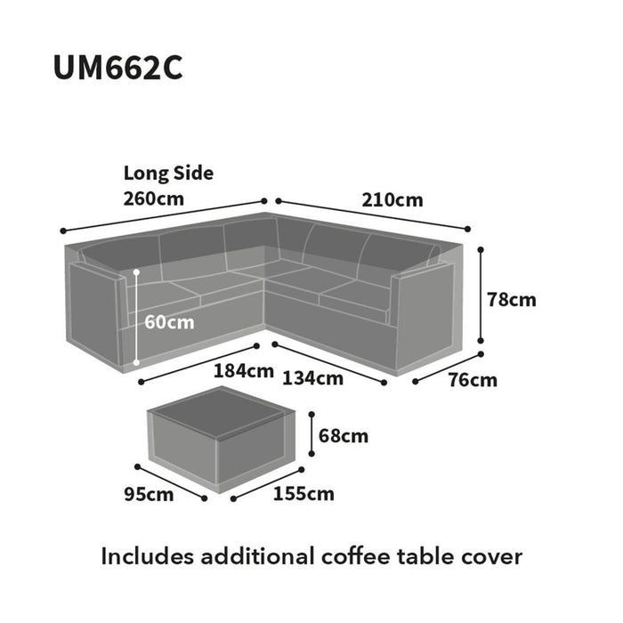 Bosmere - Ultimate Protector Modular L Shaped Dining Set Cover,Left Side Long, Charcoal