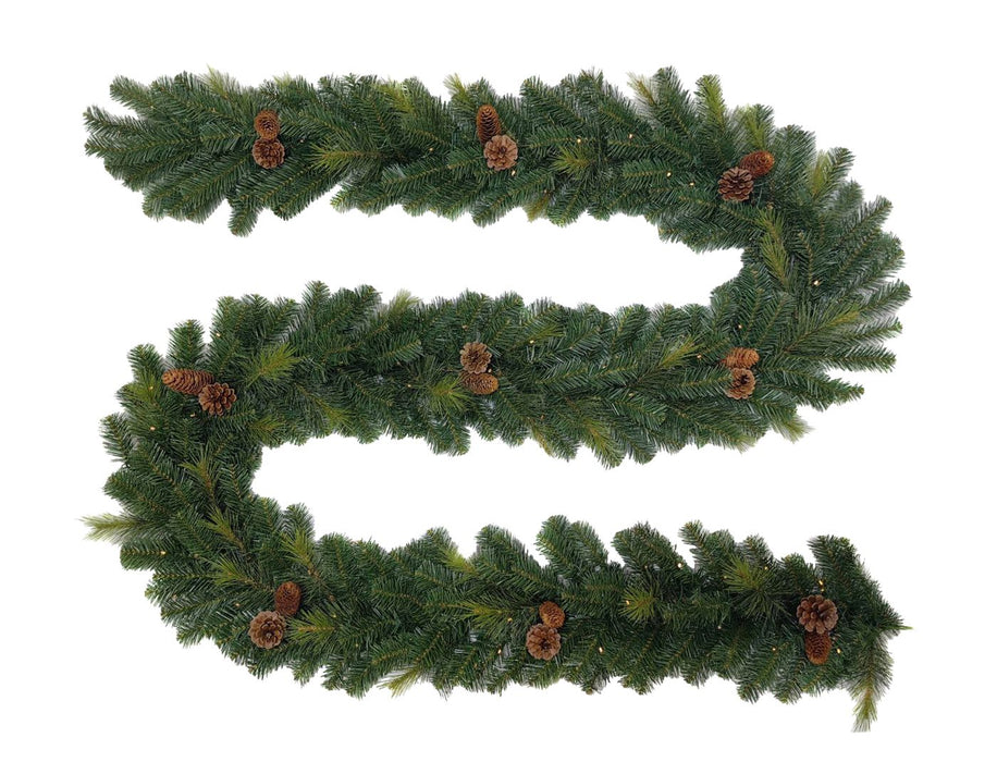 BOSK VERMONT PINE - 12ft x 12 Garland Warm White with 250 Warm White LED's