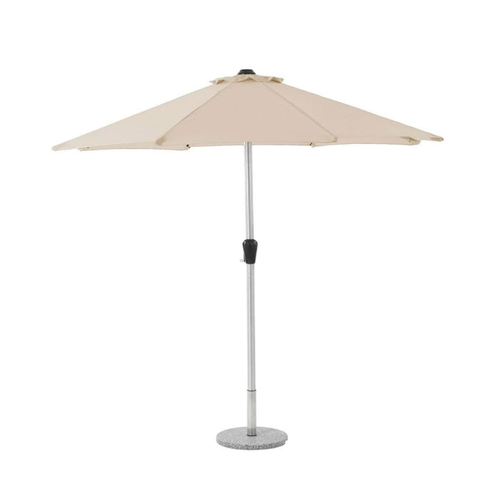 Bramblecrest Venice 6 Seater Aluminium Garden Furniture Dining Set with 3m Parasol & Base