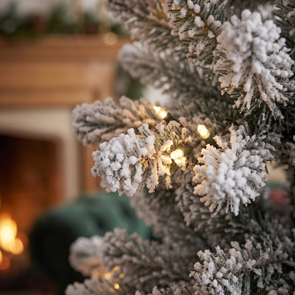 BOSK Frosted Woodland Pencil Slim Spruce – 7ft Pre-Lit Tree