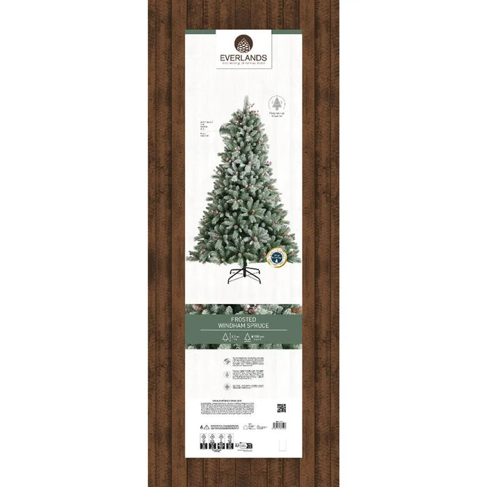Everlands Snowy Windham 7ft Spruce Artificial Christmas Tree
