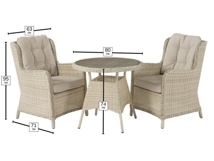 Bramblecrest Chedworth Rattan Round Bistro Set in Sandstone