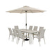 Bramblecrest Sofia Rectangle Table with 8 Armchairs, Parasol & Base Set - Grey