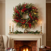 BOSK Yuletide Forest 26" Pre-Lit Wreath