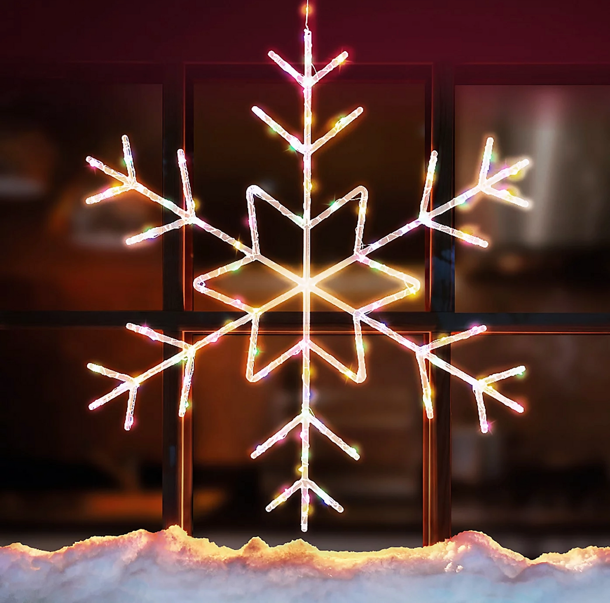 Mid Snowflake Lumineo 125 LED Soft Multicolour Snowflake