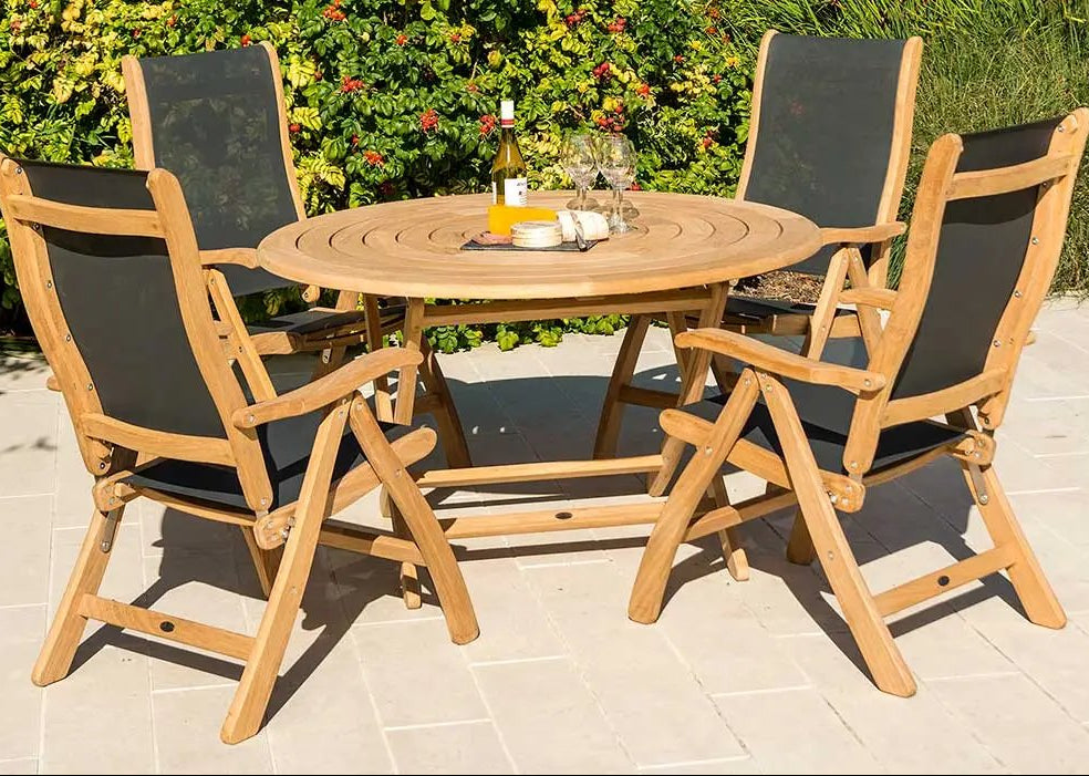 Alexander Rose Bengal Roble 4 Seat Charcoal Recliner Set