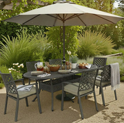 Hartman Avebury 6 Seat Oval Complete Set with Parasol in Antique Moss