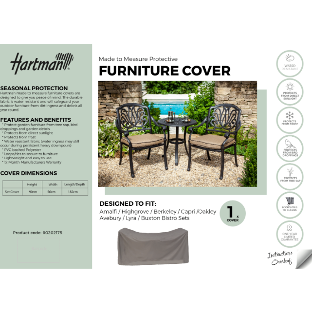 Hartman Berkeley Bistro Set in Antique Grey