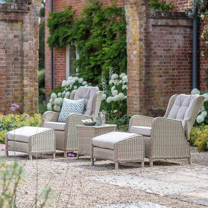 Bramblecrest Chedworth Recliner with Footstool in Sandstone Rattan (ex-display)