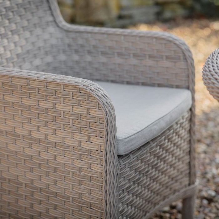 Bramblecrest Patagonia Willow Rattan Bistro Table Set with 2 Armchairs