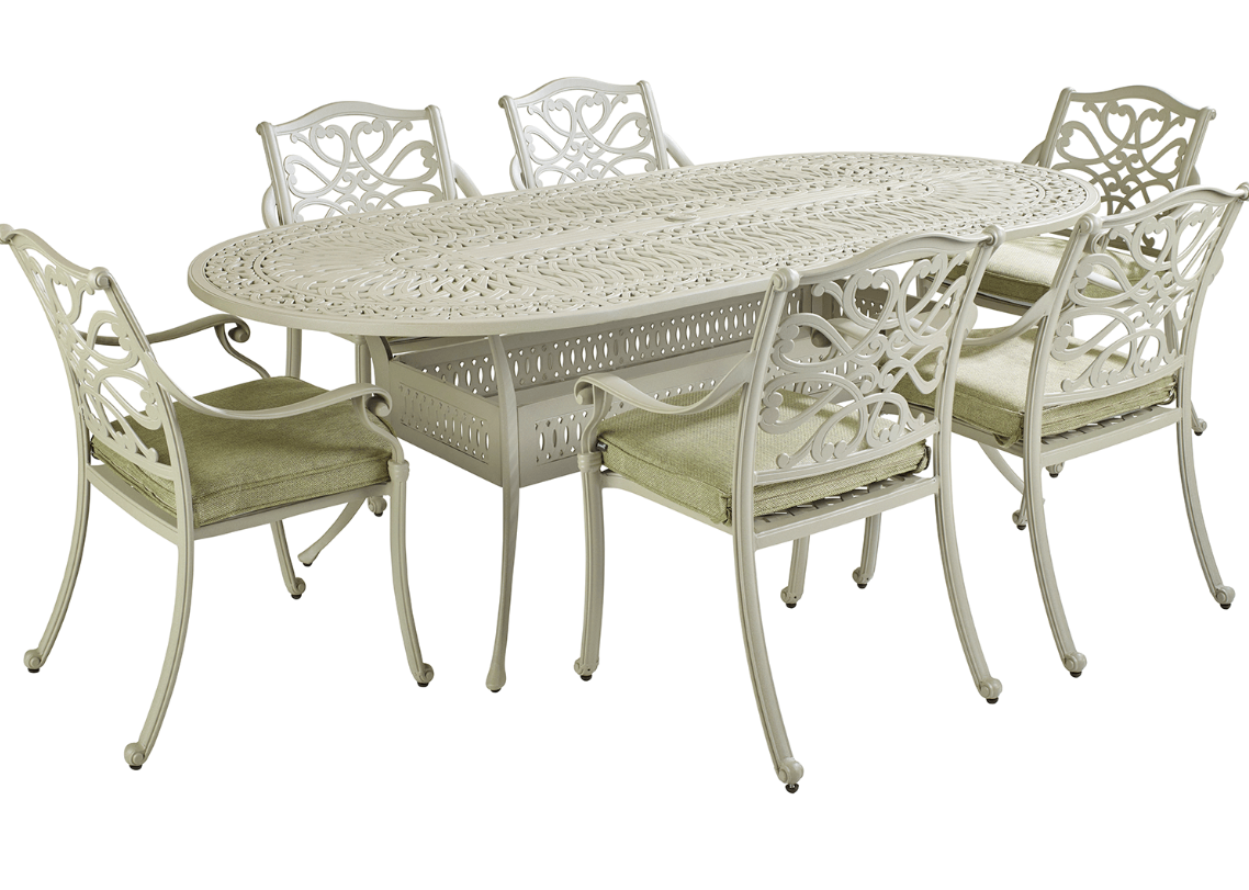 Hartman Capri Oval 6 Seat Dining Set in Maize with Parasol & Base