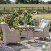 Bramblecrest Chedworth Rattan Round Bistro Set in Sandstone