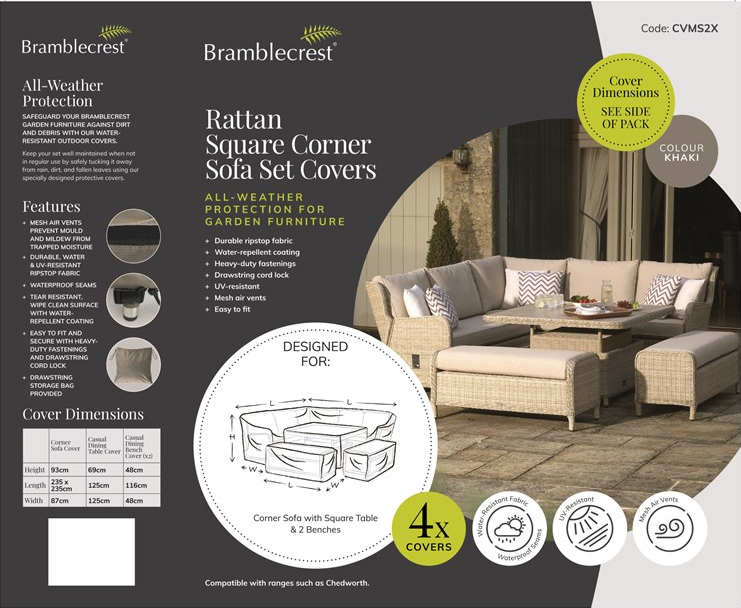 Bramblecrest Square Corner Set Cover in Khaki
