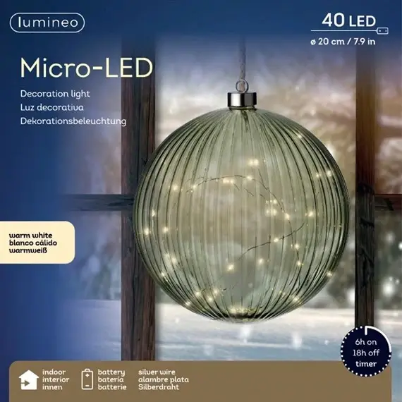 Micro LED Ball Diameter 20cm Blue, Warm White 40 lights