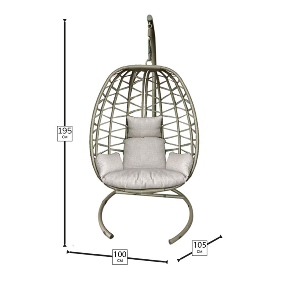 Bramblecrest Santiago Single Open Weave Hanging Egg Chair in Mocha