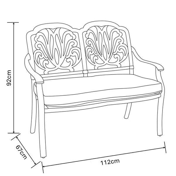 Hartman Capri 2 Seat High Back bench in Maize