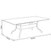 Hartman Capri 8 Seat Rectangular Set in Maize - Table Dimensions